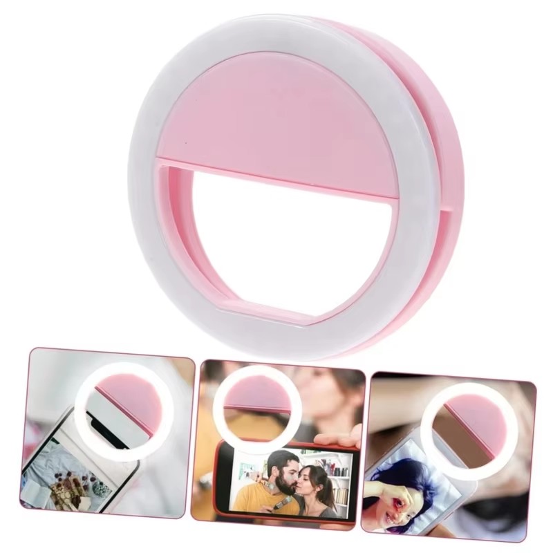 Photography Lighting Patterns - 1～4個 LEDセルフィーリングライト 携帯電話用三段階調光ライト USB充電式 ポータブルビューティーフラッシュ フォトビューティーライト