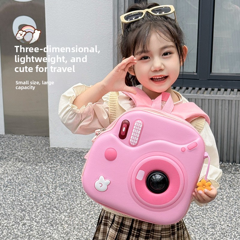 Photography Lighting Patterns - 2026年新作のかわいい子供用カメラバックパック、幼稚園バッグ、LED点滅ライト付き、卵殻デザインのおしゃれなトラベルバッグ