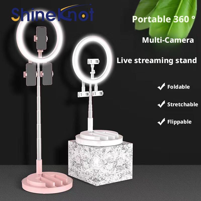 Photography Lighting Lamp - SHINEKNOTモバイルビューティーフィルライト3段階調光LED 12インチ写真撮影用円形ブラケットライト調整可能まつげエクステ用折りたたみ式ライト
