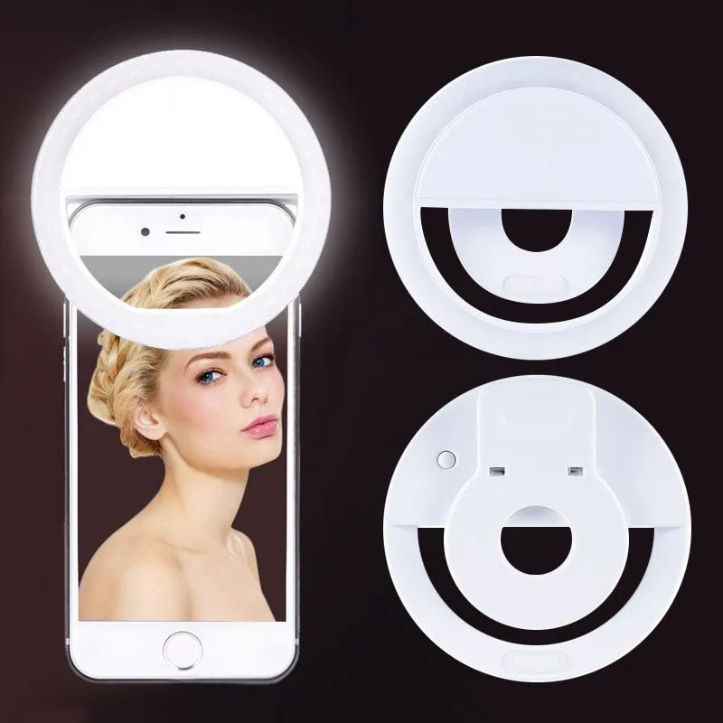 Photography Lighting Lamp - USB充電式LEDリングライト,電話クリップ,写真,ビデオ,iPhone, Samsung, Xiaomi用
