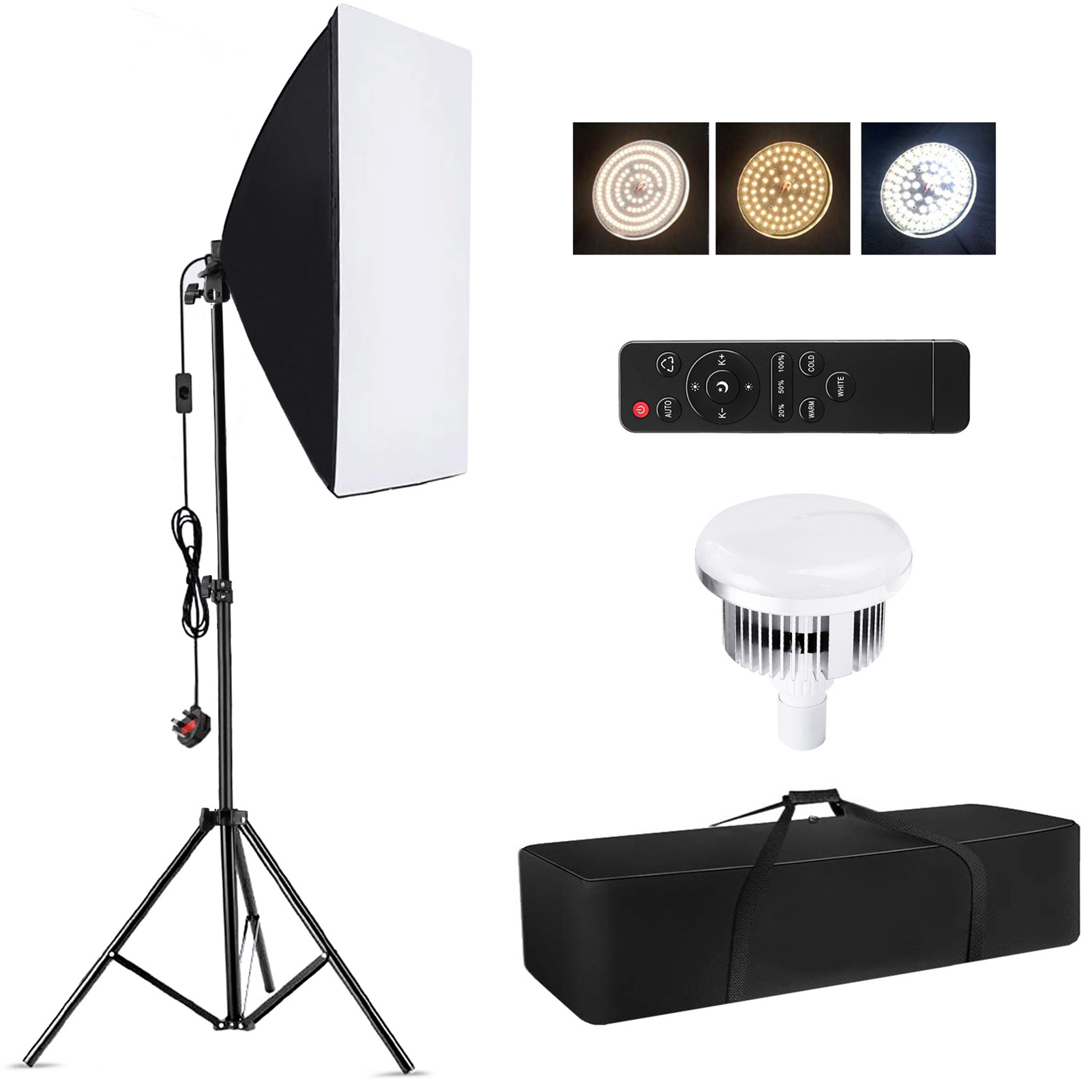Photography Lighting Kit - Camnoon Studio 写真撮影ライトキット ソフトボックス照明セット 85W 3000K-6000K