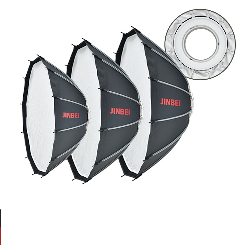 Photography Lighting Kit - JINBEI 65 クイックオープンパラボリックプライオソフトボックス ボーエンズマウント写真スタジオスピードライトライトキット（バッグ、ディフューザー、グリッド付き）