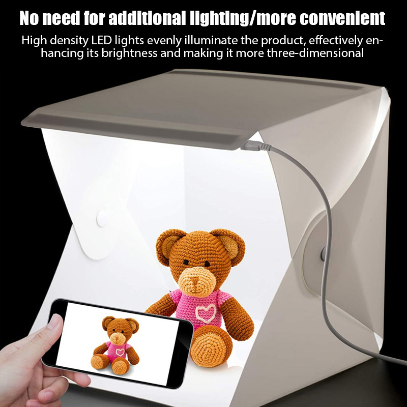 Photography Lighting Kit - ライトボックス ミニフォトスタジオボックス 23*22*24cm 撮影ボックス ライトスタジオ 撮影テントボックスキット