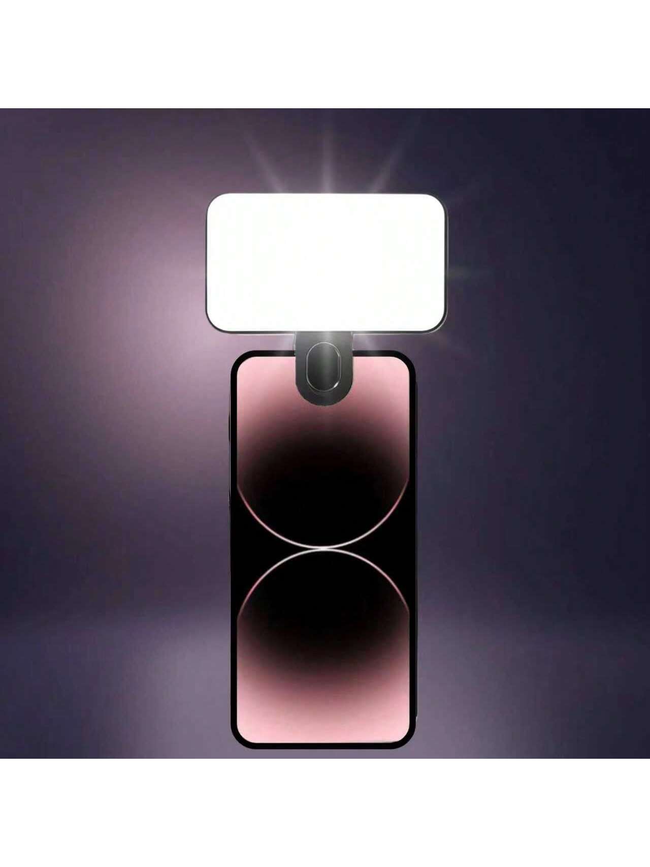 Photography Lighting Patterns - ミニクリップ式自撮りリングライト、充電式LEDスマホ用フィルライト、調光可能、Vlog、メイクアップ、ライブ配信、ビデオ通話、旅行、クリスマスプレゼントに最適