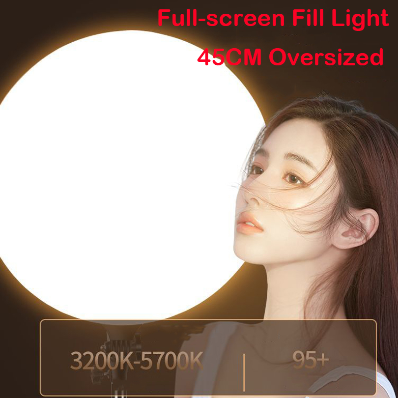 Photography Umbrella Lighting Kit - 45CM大型LEDビデオライトキット 調光可能 3200-6500K 撮影照明 リモコン付き 2.1Mスタンド