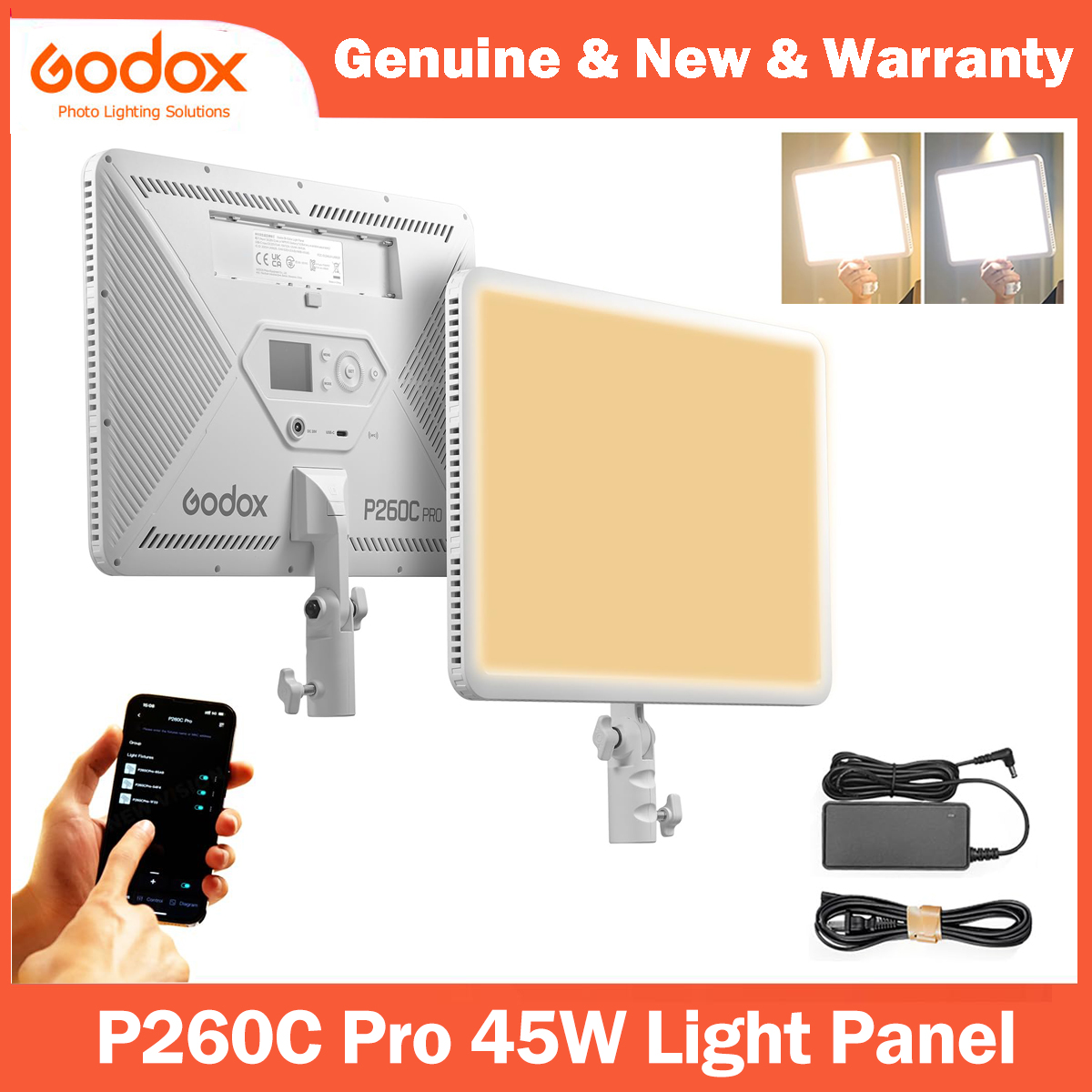 Photography Lighting Godox - Godox P260C Pro LED ビデオライトパネル バイカラー