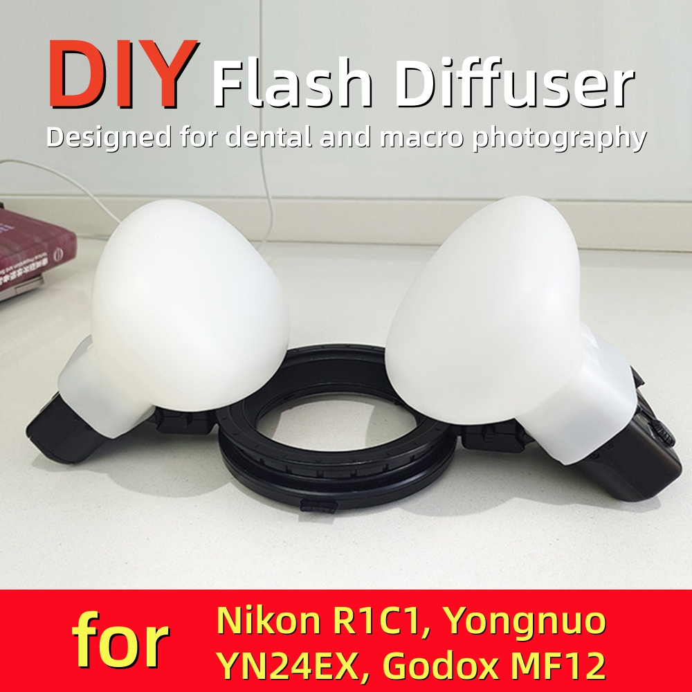 Photography Lighting Godox - 2 個 DIY シリコーンソフトボックス歯科マクロフラッシュディフューザー自然光ニコン R1C1 Yongnuo