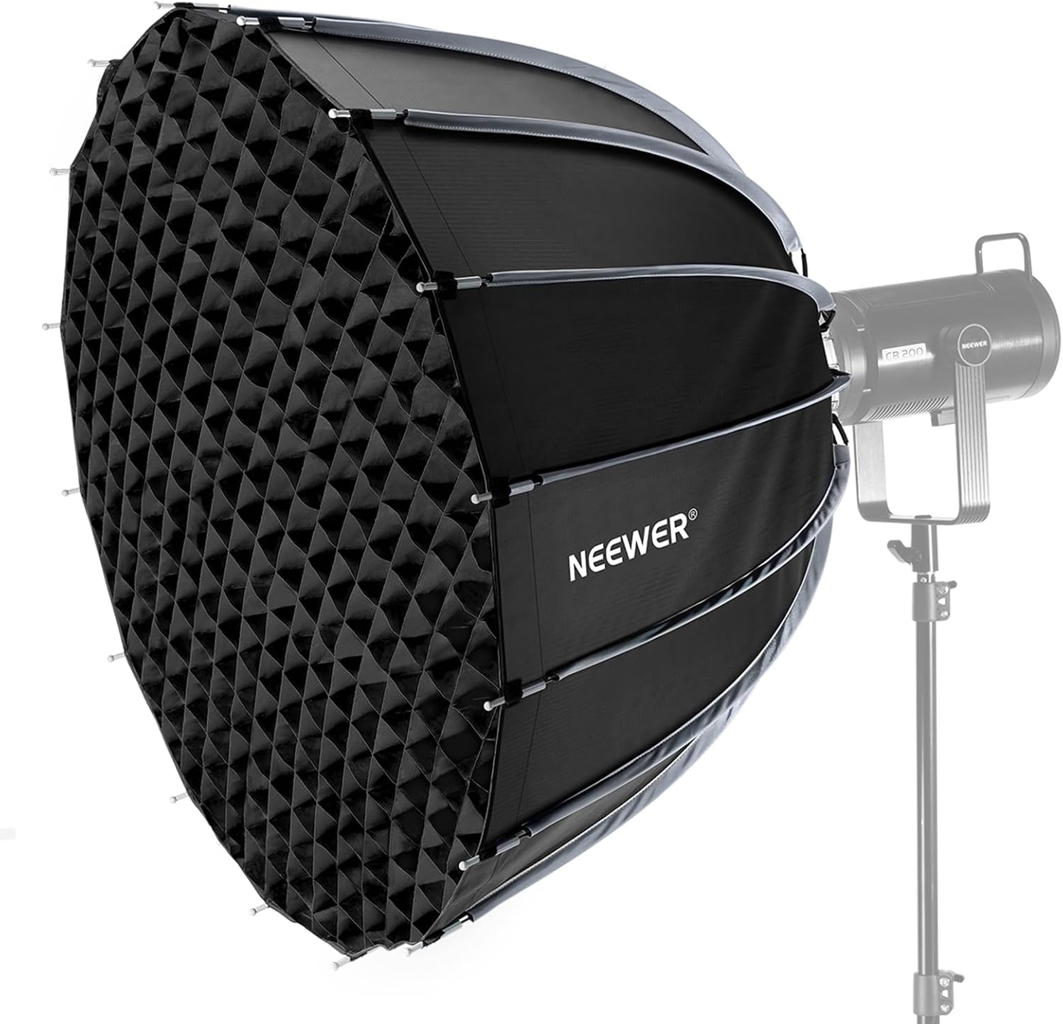Photography Lighting Kit - ボーエンズマウント付きパラボリックソフトボックス、35.4インチクイックリリースソフトボックスキット（スタジオ写真撮影およびビデオ録画用）、ライトディフューザー、グリッド、キャリーバッグ付属、ほとんどのプロ用スタジオライトに対応