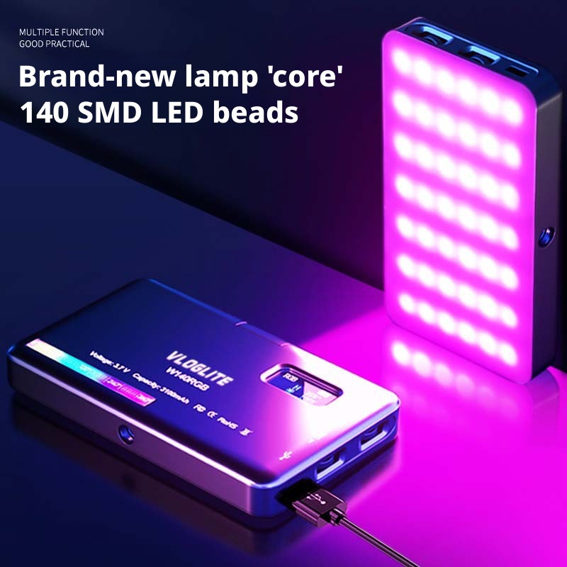 Photography Lighting Lamp - モバイルRGBフィルライトコンピュータービデオ会議ライトモバイル写真撮影Vlog撮影ランプLEDミニポータブルポケットランプ
