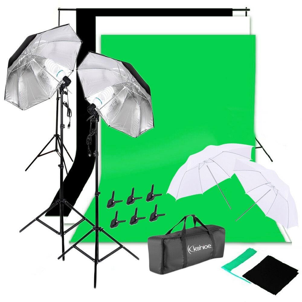 Photography Umbrella Lighting Kit - 写真スタジオ撮影照明キット、傘、ソフトライトボックス、背景スタンドセット
