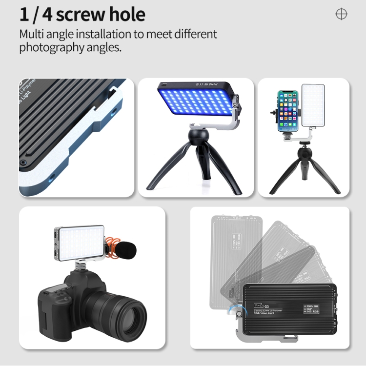 Pixel G3 フラットパネルRGBフィルライト ハンドヘ - Photography Lighting Lamp のレビューと価格
