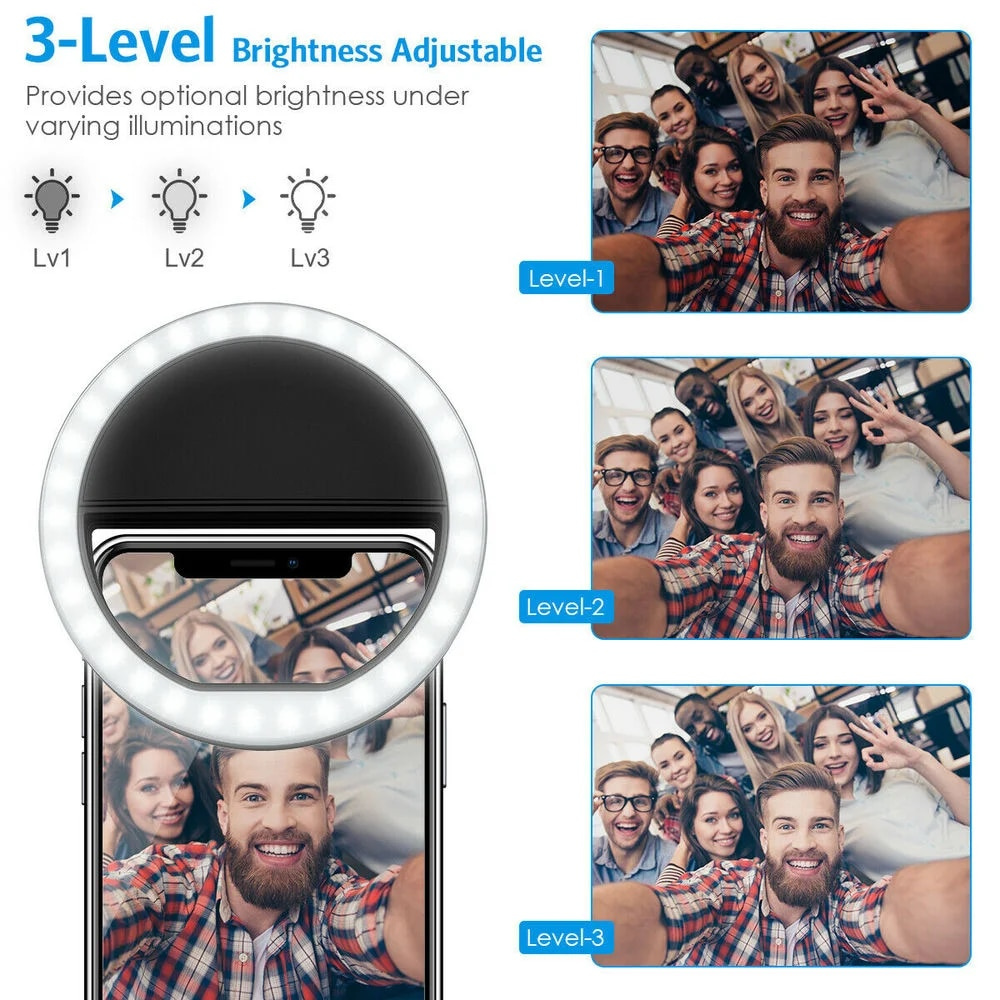 LEDセルフィーフィルライトUSB充電式LEDセルフィーリン - Photography Lighting Effects のレビューと価格
