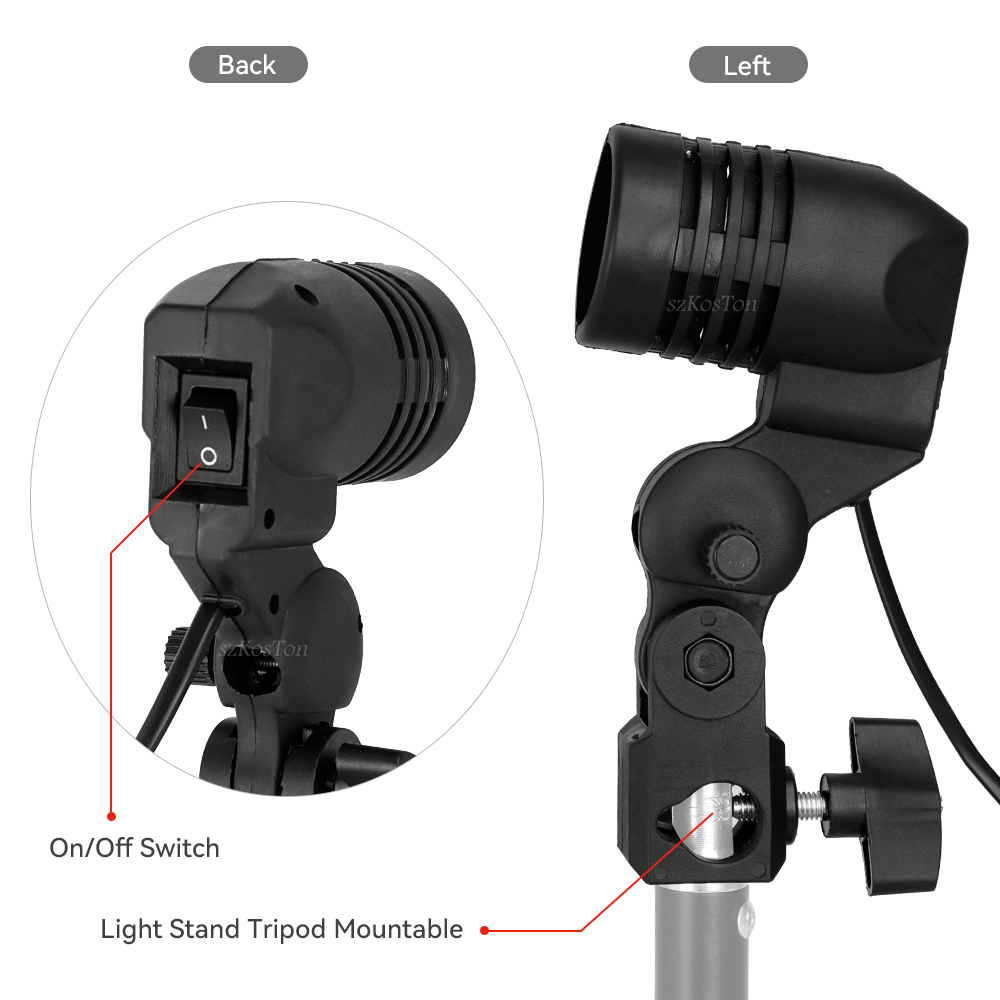 シングルヘッド電球ホルダー E27 ソケットフラッシュ傘ブラ - Photography Umbrella Lighting Kit のレビューと価格