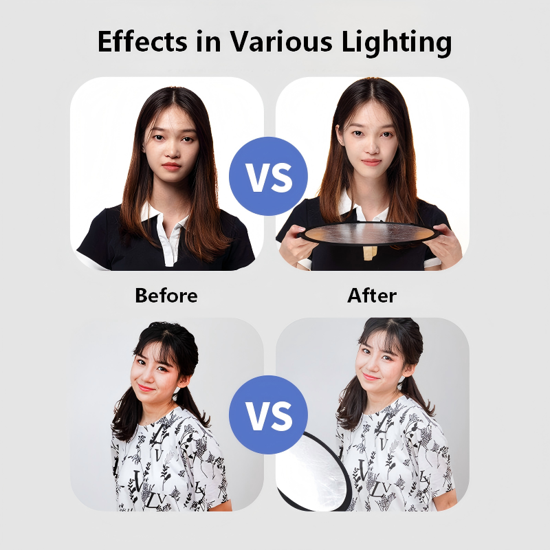 2-in-1両面ゴールドシルバーリフレクター、ポータブル折り - Photography Lighting Outdoor のレビューと価格