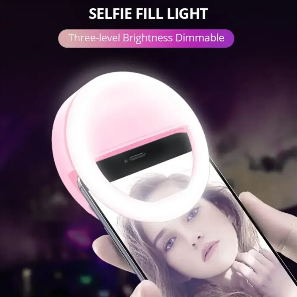 LED Selfie リングライト携帯電話クリップオンランプ - Photography Lighting Effects のレビューと価格