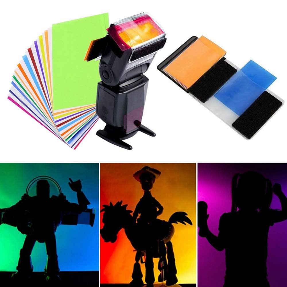 12色カメラフラッシュジェル照明フィルターキット、ユニバーサ - Photography Lighting Kit のレビューと価格