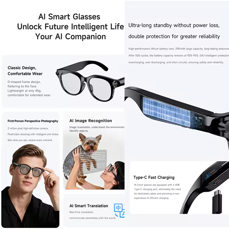 M89-S AIスマートグラス、高画質1080Pカメラ搭載、 - Photography Lighting Patterns のレビューと価格