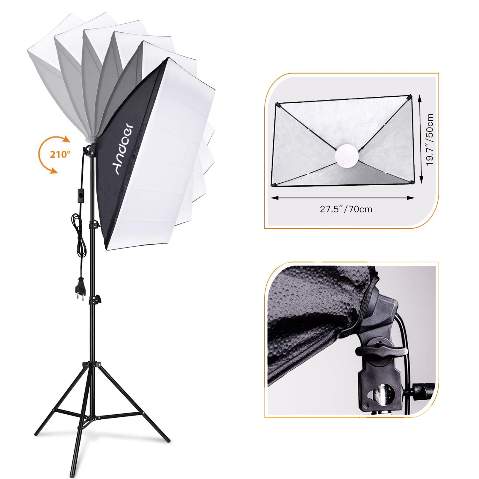 Andoer スタジオ写真撮影ライトキット ソフトボックス照 - Photography Lighting Kit のレビューと価格