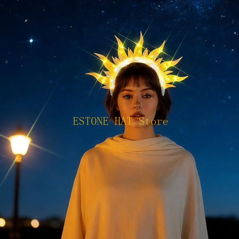 49MF ユニークな光る火のテーマのヘアバンド ダンス衣装特 - Photography Lighting Patterns のレビューと価格