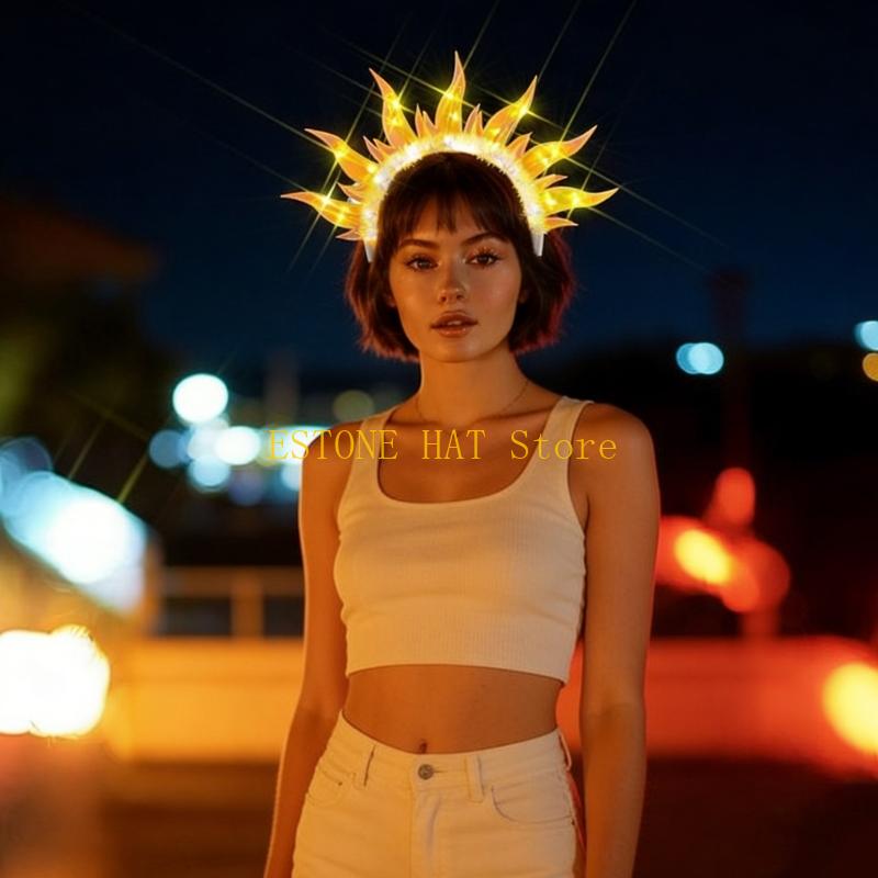 49MF ユニークな光る火のテーマのヘアバンド ダンス衣装特 - Photography Lighting Patterns のレビューと価格